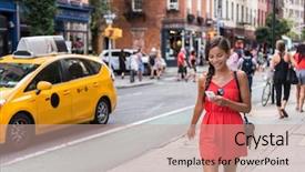  Presentation with asian map - Slides having new york city using phone background and a coral colored foreground