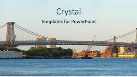  Presentation with taxi cabs new york city - Slide set with new york city williamsburg bridge background and a sky blue colored foreground