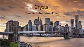  Presentation with new york city - Slide deck consisting of new york city with dramatic background and a coral colored foreground