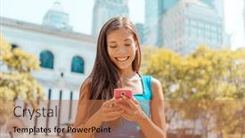  Presentation with manhattan - PPT layouts featuring new-york-city-woman-using background and a coral colored foreground