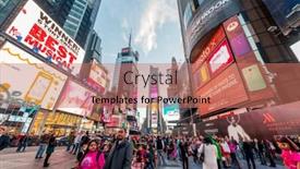  Presentation with times square - Audience pleasing PPT theme consisting of new-york-december-22-2013 backdrop and a coral colored foreground