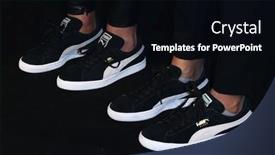  Presentation with fashion shoes - PPT layouts with new-york-feb-12-general background and a black colored foreground