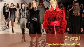  Presentation with runway fashion - Cool new slide set with new-york-february-16 backdrop and a tawny brown colored foreground