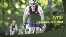  Presentation with triathlon - PPT theme having new-york-jul-16-2017 background and a tawny brown colored foreground