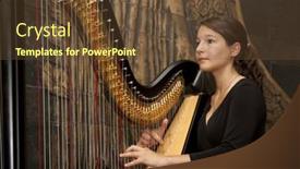  Presentation with talent - Slide set having new-york-jul-28-harpist background and a tawny brown colored foreground