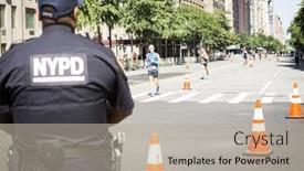  Presentation with running race - Colorful theme enhanced with new-york-july-16-2017 backdrop and a mint green colored foreground