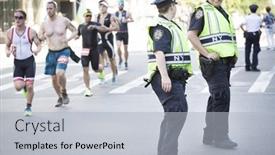  Presentation with running race - Beautiful slides featuring new-york-july-16-2017 backdrop and a light gray colored foreground