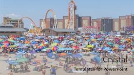  Presentation with coney island - Slides having new-york-july-4-2016 background and a light gray colored foreground