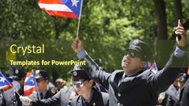  Presentation with avenue - Presentation theme consisting of new-york-june-12-2016 background and a tawny brown colored foreground