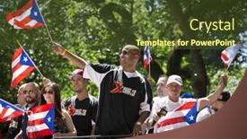  Presentation with radio station - PPT theme enhanced with new-york-june-12-2016 background and a tawny brown colored foreground