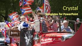  Presentation with avenue - Presentation theme consisting of new-york-june-12-2016 background and a wine colored foreground