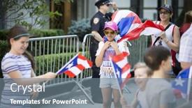  Presentation with avenue - Beautiful PPT theme featuring new-york-june-12-2016 backdrop and a gray colored foreground