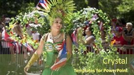  Presentation with avenue - Presentation design featuring new-york-june-12-2016 background and a tawny brown colored foreground