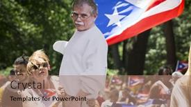  Presentation with oscar - Presentation design consisting of new-york-june-12-2016 background and a coral colored foreground