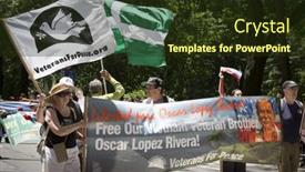  Presentation with veteran - Beautiful slide set featuring new-york-june-12-2016 backdrop and a tawny brown colored foreground