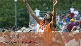  Presentation with corona - Presentation theme featuring new-york-june-25 background and a coral colored foreground