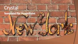  Presentation with harlem new york - Cool new theme with new york logo on brick backdrop and a coral colored foreground