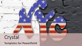  Presentation with vintage interior brick wall - Amazing slide set having new york logo on brick backdrop and a soft green colored foreground