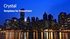  Presentation with new york - Cool new slide set with chrysler building - new york manhattan island evening backdrop and a cobalt blue colored foreground