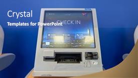  Presentation with kiosk - Presentation having new-york-march-14-2016 background and a teal colored foreground