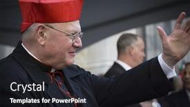  Presentation with cardinal - Presentation theme having new-york-march-17-2016 background and a wine colored foreground