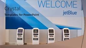  Presentation with airport city - Beautiful presentation featuring new-york-march-22-2016 backdrop and a teal colored foreground