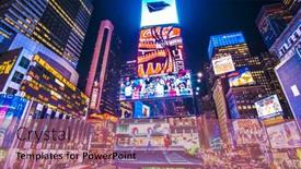  Presentation with new york night - Slide deck having new-york-new-york-april background and a coral colored foreground