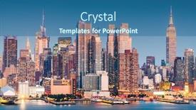  Presentation with new york night - Cool new slide deck with new york new york usa midtown manhattan skyline on the hudson river at night backdrop and a ocean colored foreground