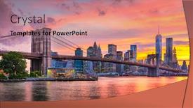  Presentation with new york - Presentation theme featuring new-york-new-york-usa background and a coral colored foreground