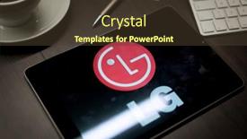  Presentation with ipad - PPT theme consisting of new-york-new-york-usa background and a tawny brown colored foreground