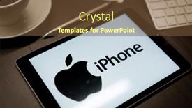  Presentation with ipad - Slides having new-york-new-york-usa background and a tawny brown colored foreground