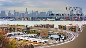  Presentation with highways - PPT theme having new-york-new-york-usa background and a light blue colored foreground