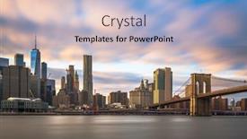  Presentation with manhattan - Slide set enhanced with new-york-new-york-usa background and a light blue colored foreground