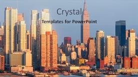  Presentation with manhattan - Slide deck having new-york-new-york-usa background and a light blue colored foreground