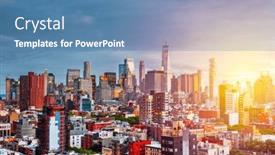  Presentation with manhattan - Presentation featuring new-york-new-york-usa background and a teal colored foreground