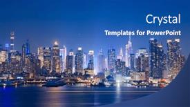  Presentation with dusk - PPT theme enhanced with new-york-new-york-usa background and a ocean colored foreground