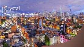  Presentation with manhattan - Presentation theme consisting of new-york-new-york-usa background and a teal colored foreground