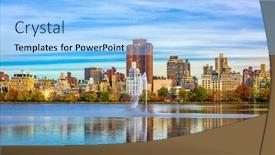  Presentation with new season - Amazing PPT theme having upper east side - new york new york backdrop and a light blue colored foreground