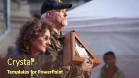  Presentation with veterans - Slide deck enhanced with new-york-nov-11-2014 background and a tawny brown colored foreground