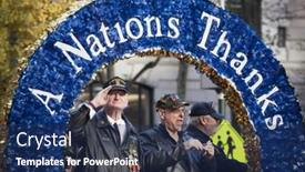  Presentation with veterans - Slide set consisting of new-york-nov-11-2014 background and a navy blue colored foreground