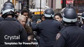  Presentation with disruption - Slide set with new-york-nov-17-police background and a wine colored foreground