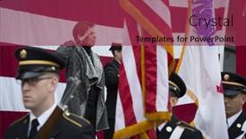  Presentation with veterans - Beautiful presentation design featuring new-york-nov-25-2015 backdrop and a violet colored foreground