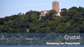  Presentation with metropolitan - Presentation theme with new-york-ny-july-27 background and a ocean colored foreground