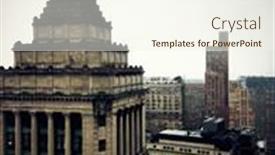  Presentation with green building - Audience pleasing PPT theme consisting of new-york-ny-usa-mar backdrop and a cream colored foreground