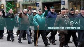  Presentation with veterans - Colorful presentation design enhanced with new-york-ny-usa-mar backdrop and a ocean colored foreground