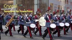  Presentation with marching band - Audience pleasing presentation design consisting of new-york-ny-usa-mar backdrop and a tawny brown colored foreground