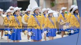  Presentation with marching band - Colorful presentation enhanced with new-york-ny-usa-mar backdrop and a coral colored foreground