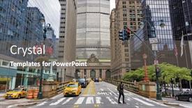  Presentation with avenue - Slides with new-york-ny-usa-oct background and a gray colored foreground