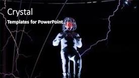  Presentation with electric spark - Cool new presentation theme with new-york-oct-6-endurance backdrop and a black colored foreground