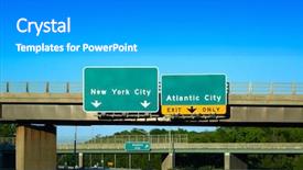  Presentation with atlantic city - Slides featuring new york or atlantic city background and a gray colored foreground